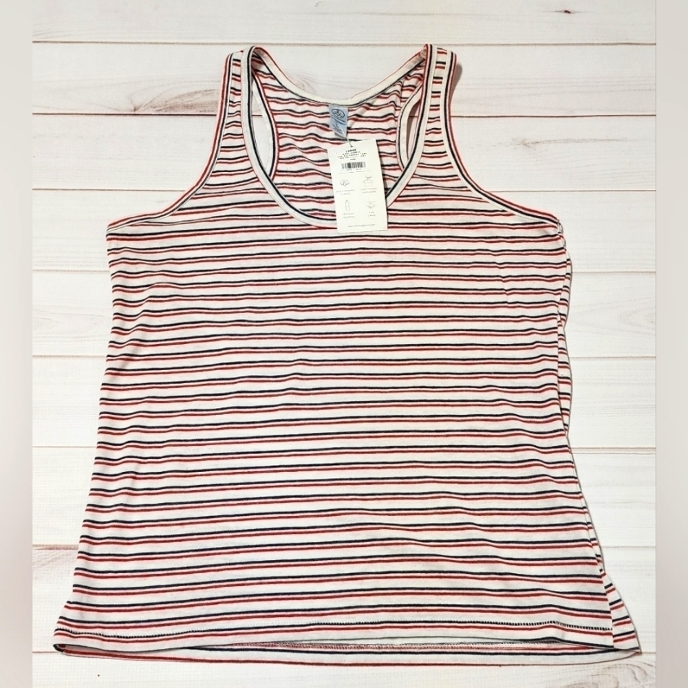 Alternative Apparel Striped Double Eco Racerback Tank Large - New With Tags